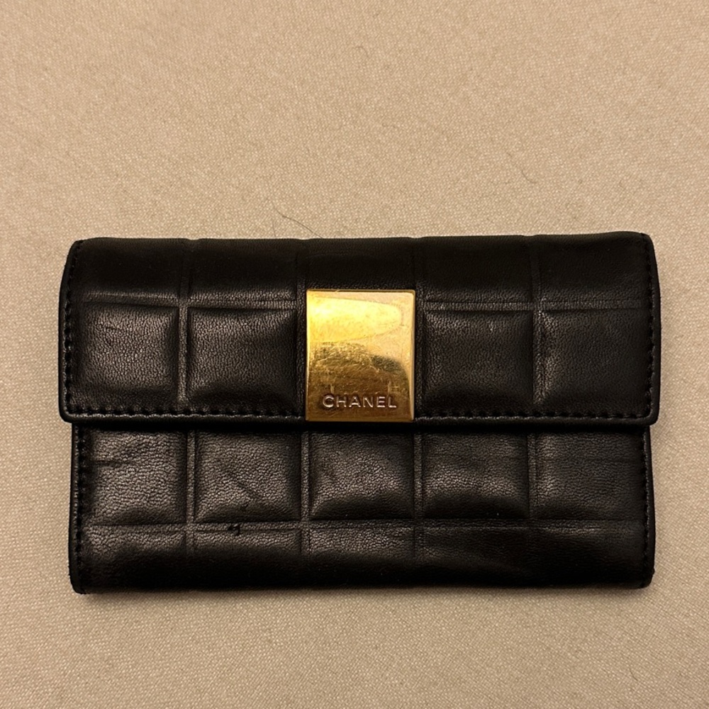 Authentic Chanel Quilted Black Wallet